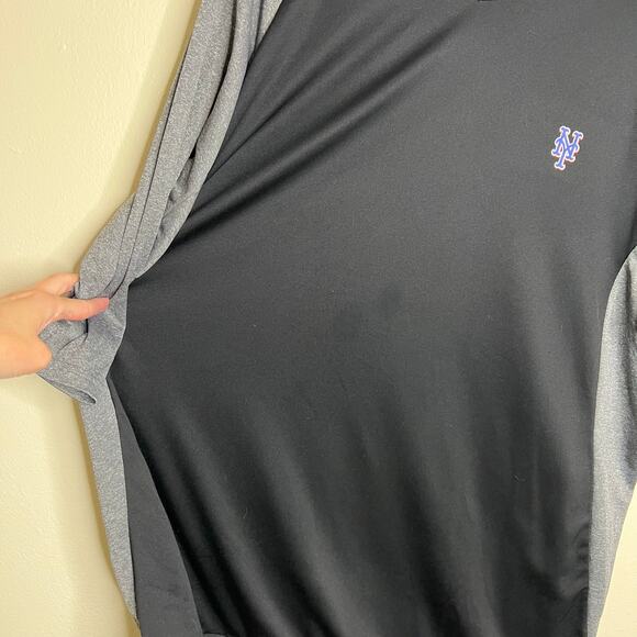 Majestic New York Yankees Shirt  XL-2X Mens Black Gray Raglan Therma Base Sports - Picture 11 of 11